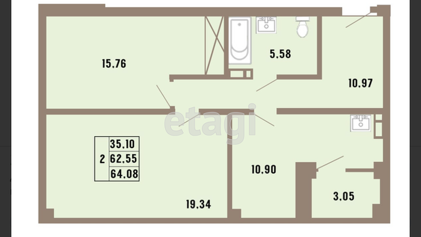 Продажа 2-комнатной квартиры, Саратов, Саратовская область,  Энгельс
