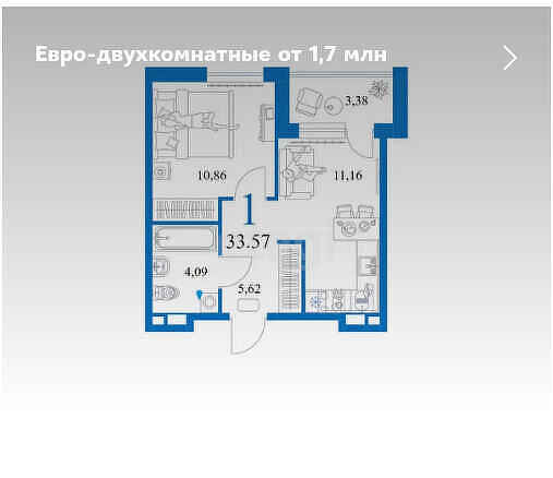 Продажа 1-комнатной новостройки, Ялуторовск, Свободы