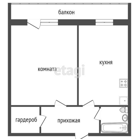 Продажа 1-комнатной квартиры, Емельяново, Почтовый пер.,  7а