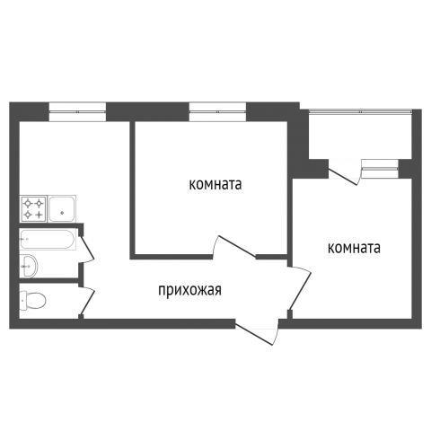 Продажа 2-комнатной квартиры, Емельяново, 2-ух Борцов,  35