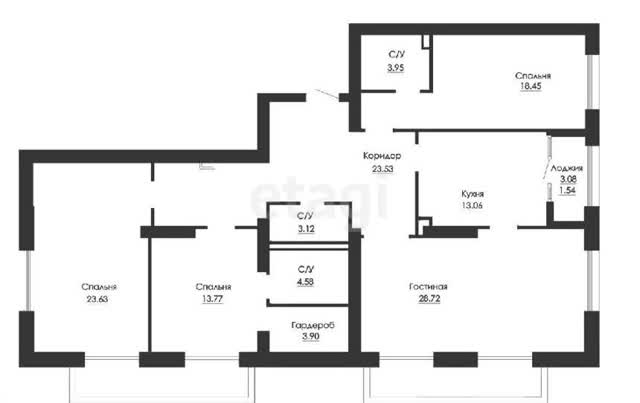 4-комн. квартира , 145м² , 2/9 этаж