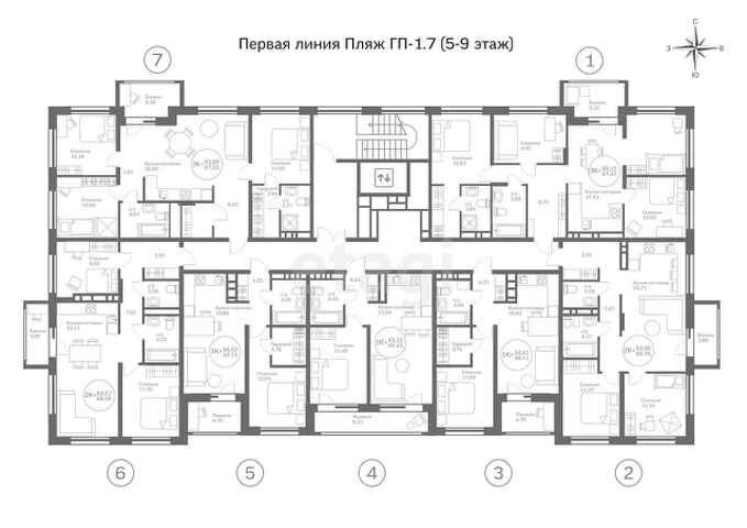 ГП-1.7 (Deluxe) Первая линия. Пляж, ул. Героев Сталинградской битвы, д. 5, корпус 1 -