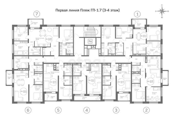  ГП-1.7 (Deluxe) Первая линия. Пляж, ул. Героев Сталинградской битвы, д. 5, корпус 1 -