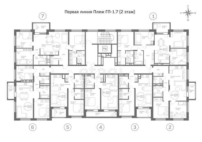  ГП-1.7 (Deluxe) Первая линия. Пляж, ул. Героев Сталинградской битвы, д. 5, корпус 1 -