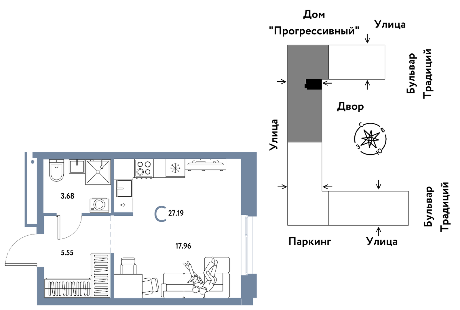 Планировка Студия