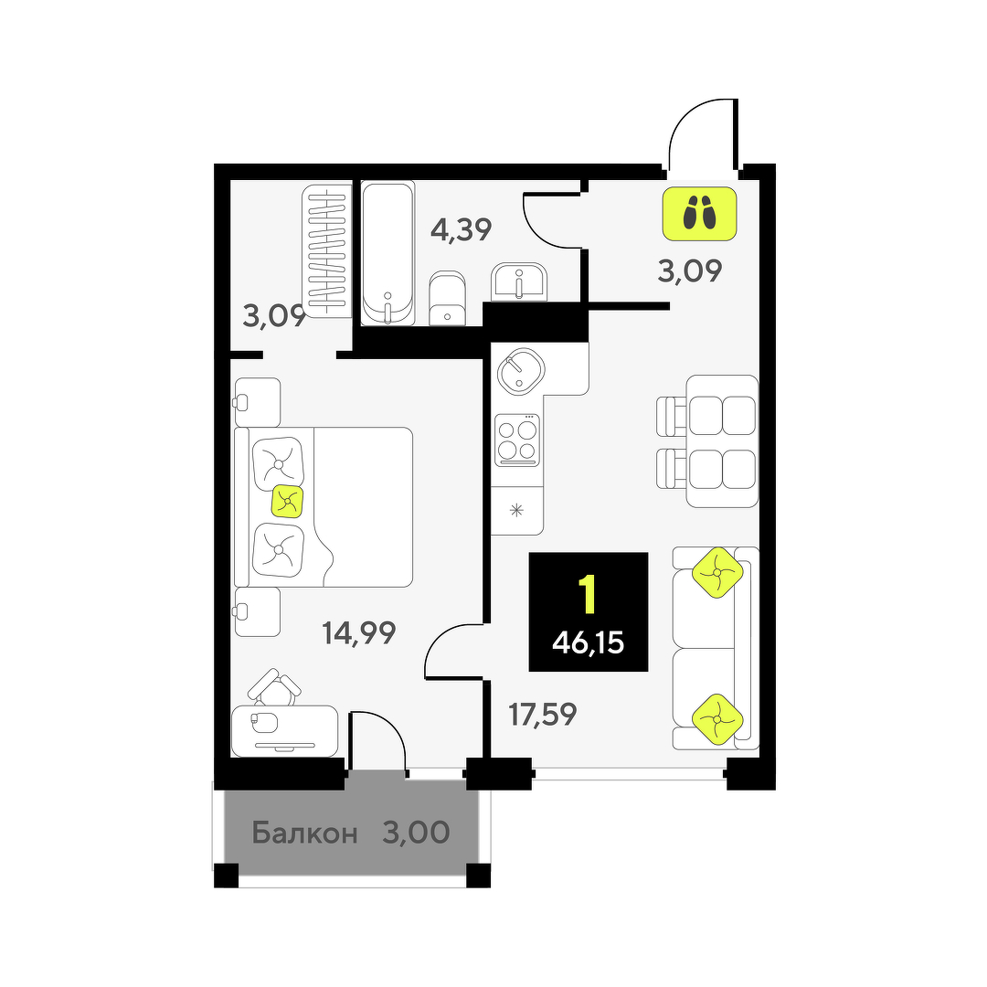 Дивный квартал у озера