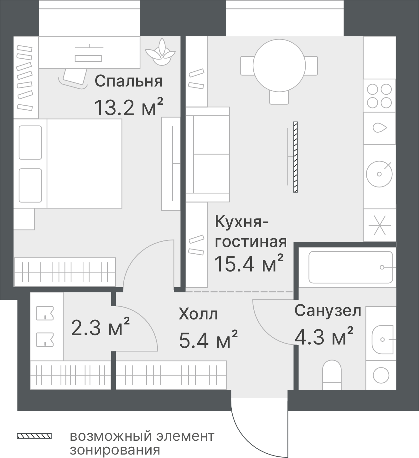 Планировка: Формат уточняется 40.6 м² в ЖК Дружеский, Плеханово
