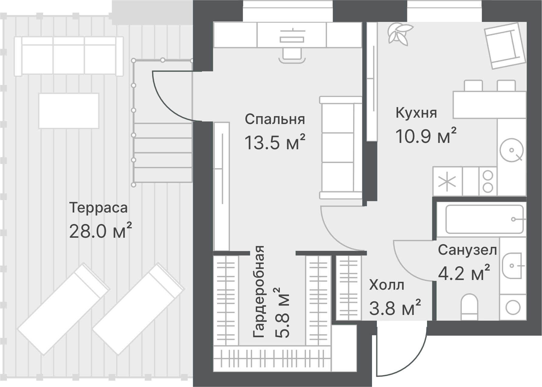 Планировка: Формат уточняется 38.2 м² в ЖК Дружеский, Плеханово