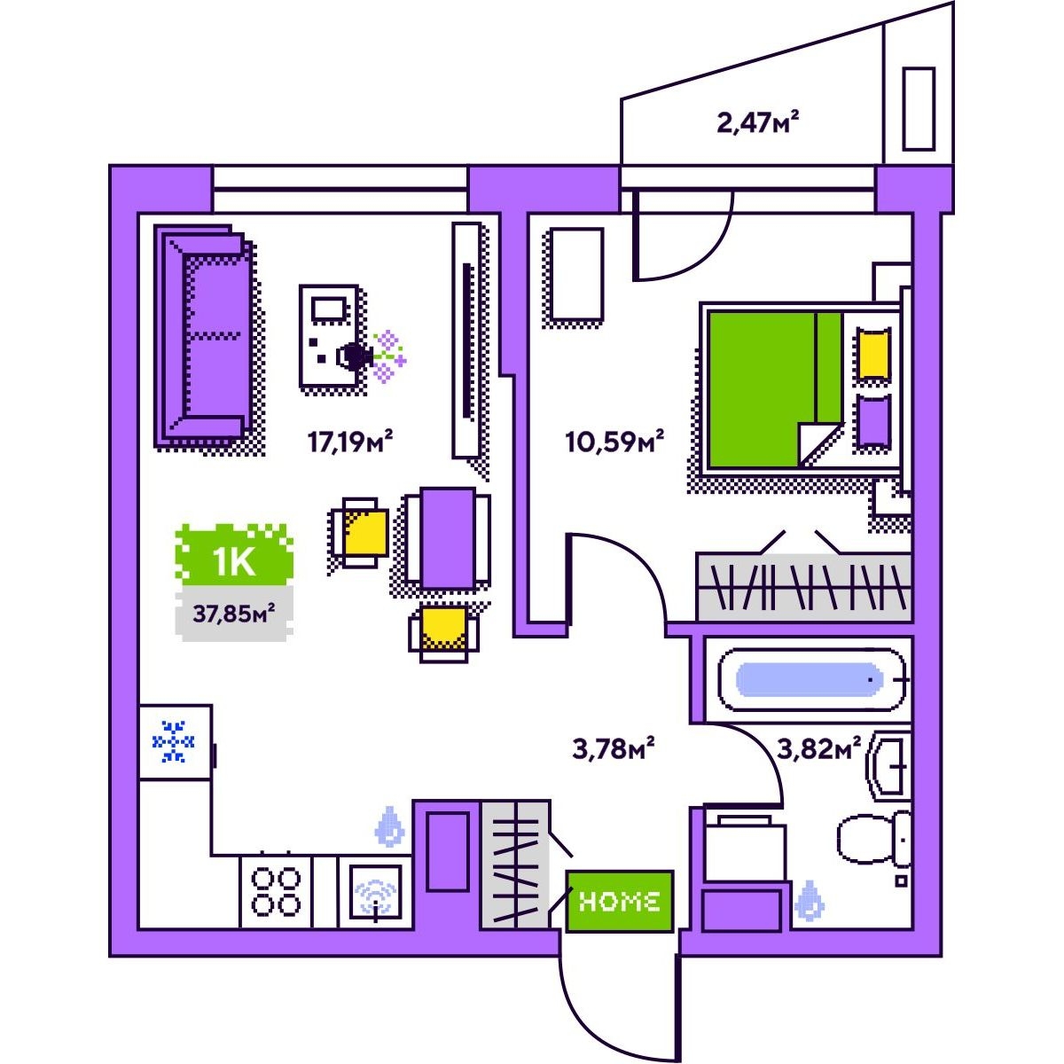 Планировка: Формат уточняется 37.9 м² в ЖК Плэй, Дом Обороны