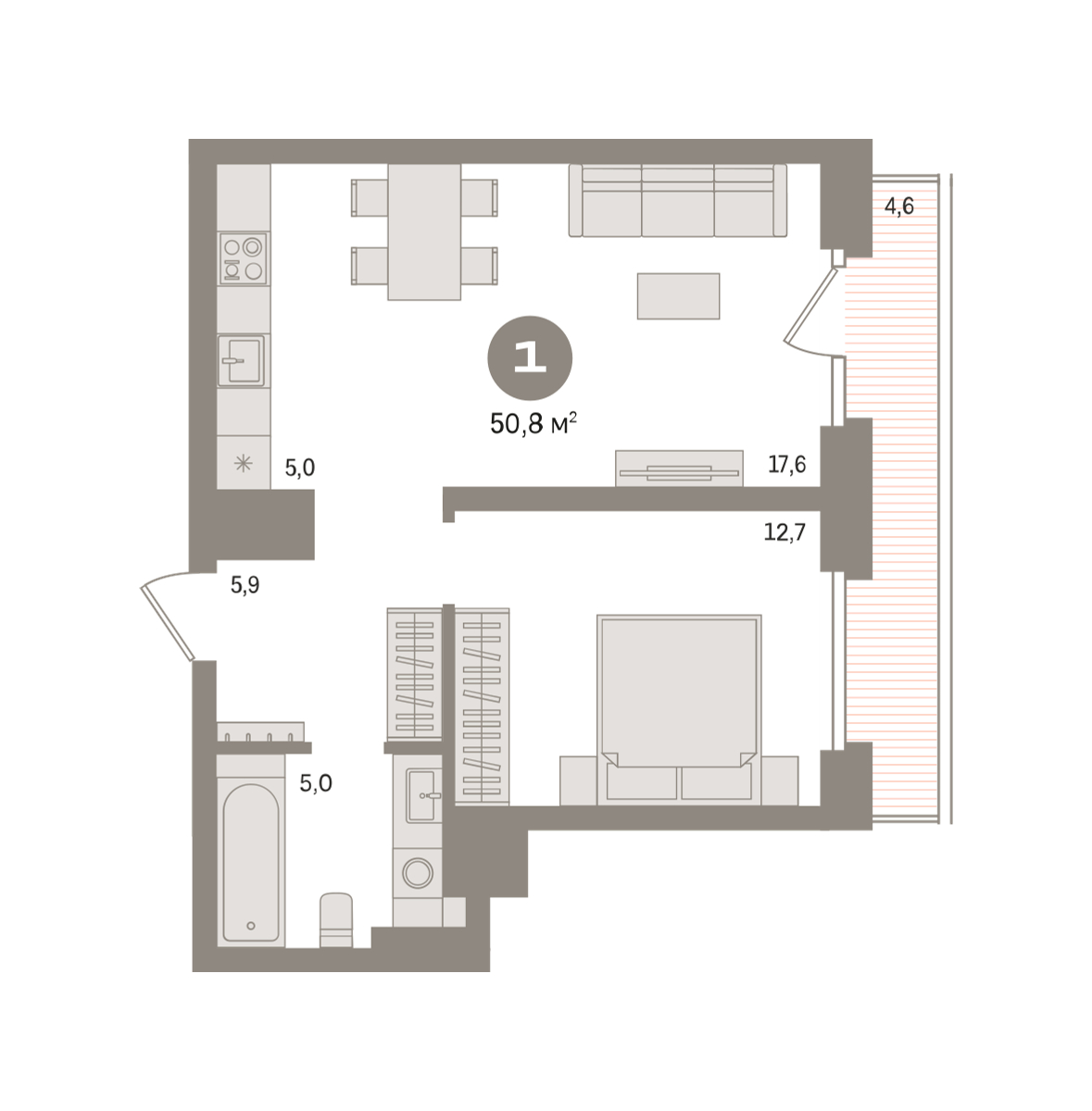 Планировка Евродвушка