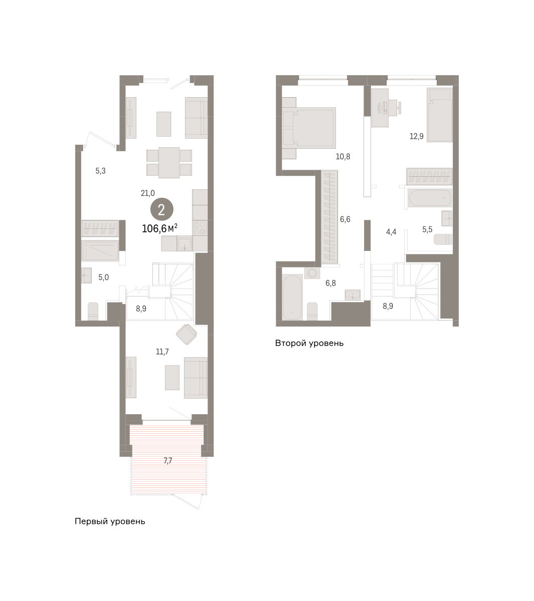 Планировка: Формат уточняется 106.6 м² в ЖК Речной порт, Центр: Дом печати