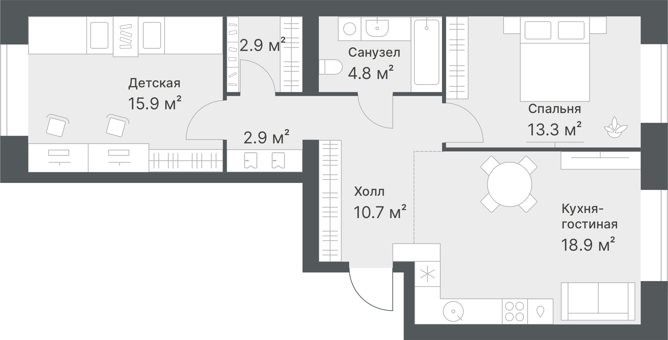 Планировка: Формат уточняется 69.4 м² в ЖК Дружеский, Плеханово