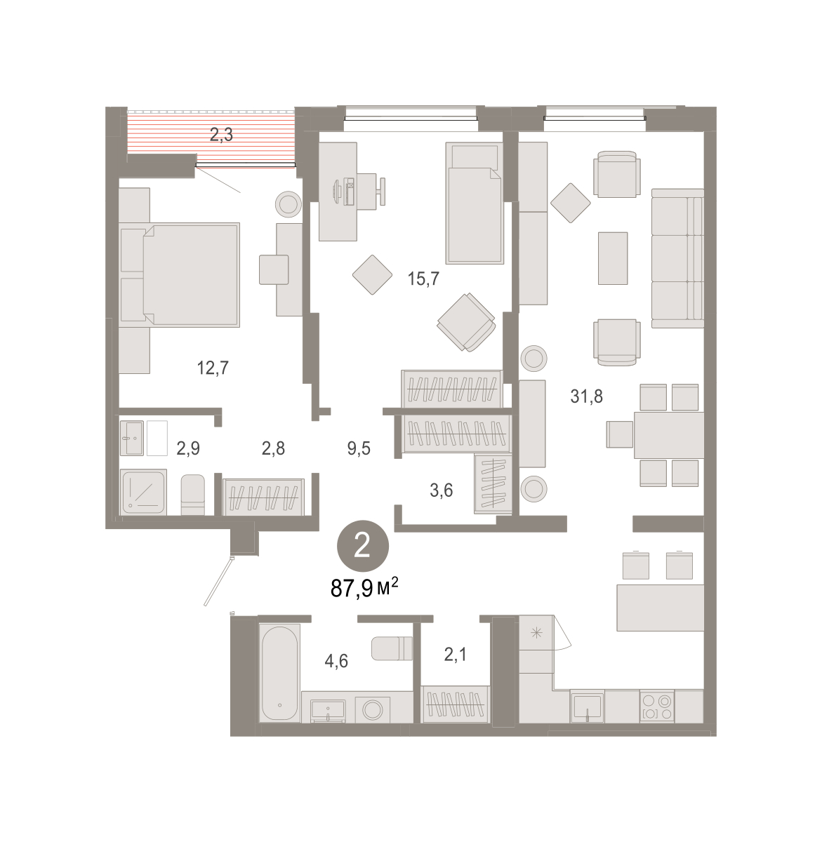 Планировка Евротрешка