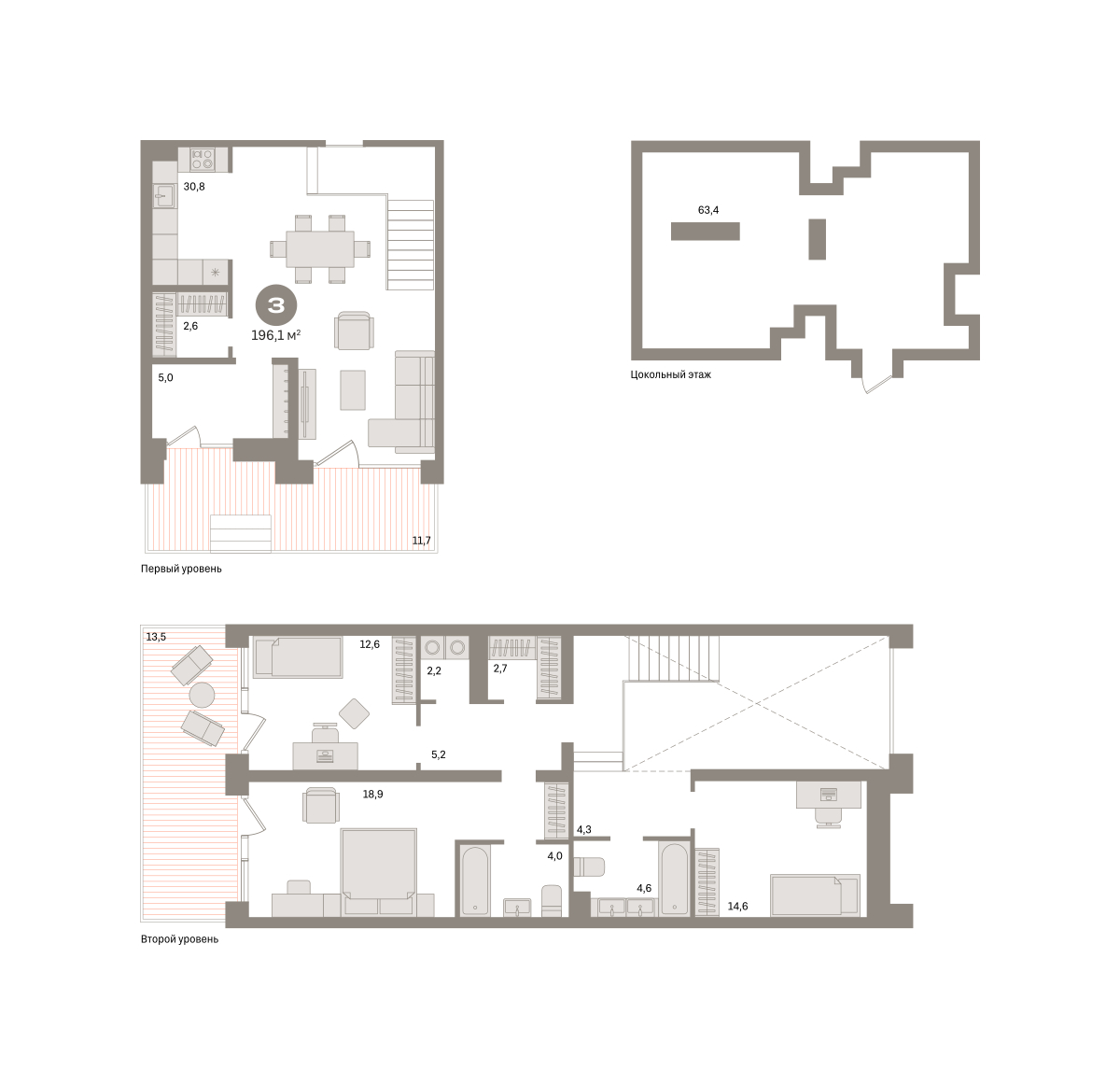 Планировка: 4-комнатная евро 122.8 м² в ЖК Речной порт, Центр: Дом печати