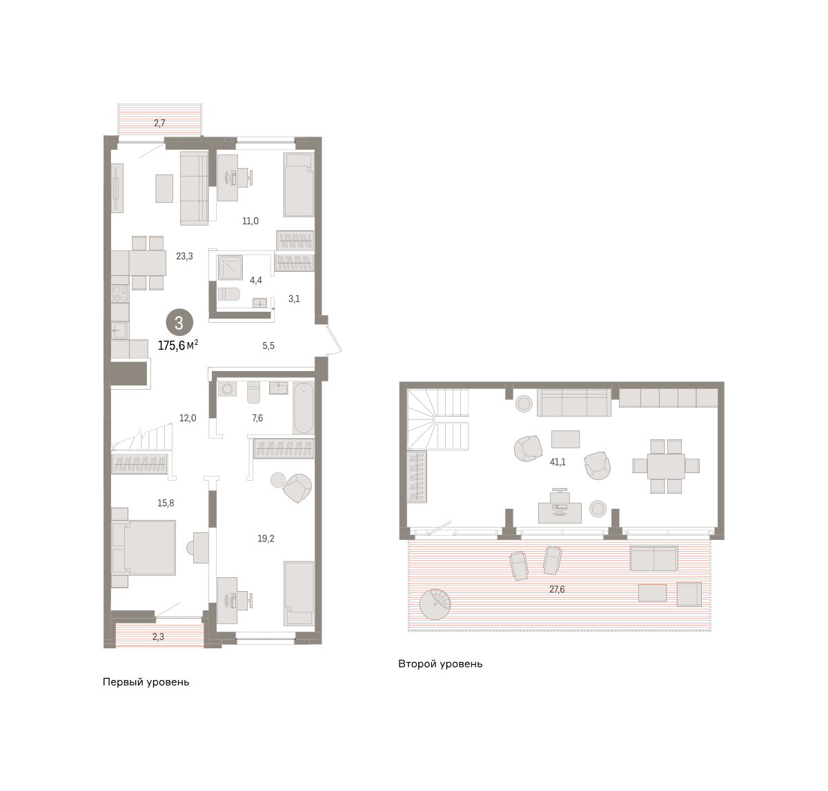 Планировка: 5-комнатная евро 175.6 м² в ЖК Речной порт, Центр: Дом печати