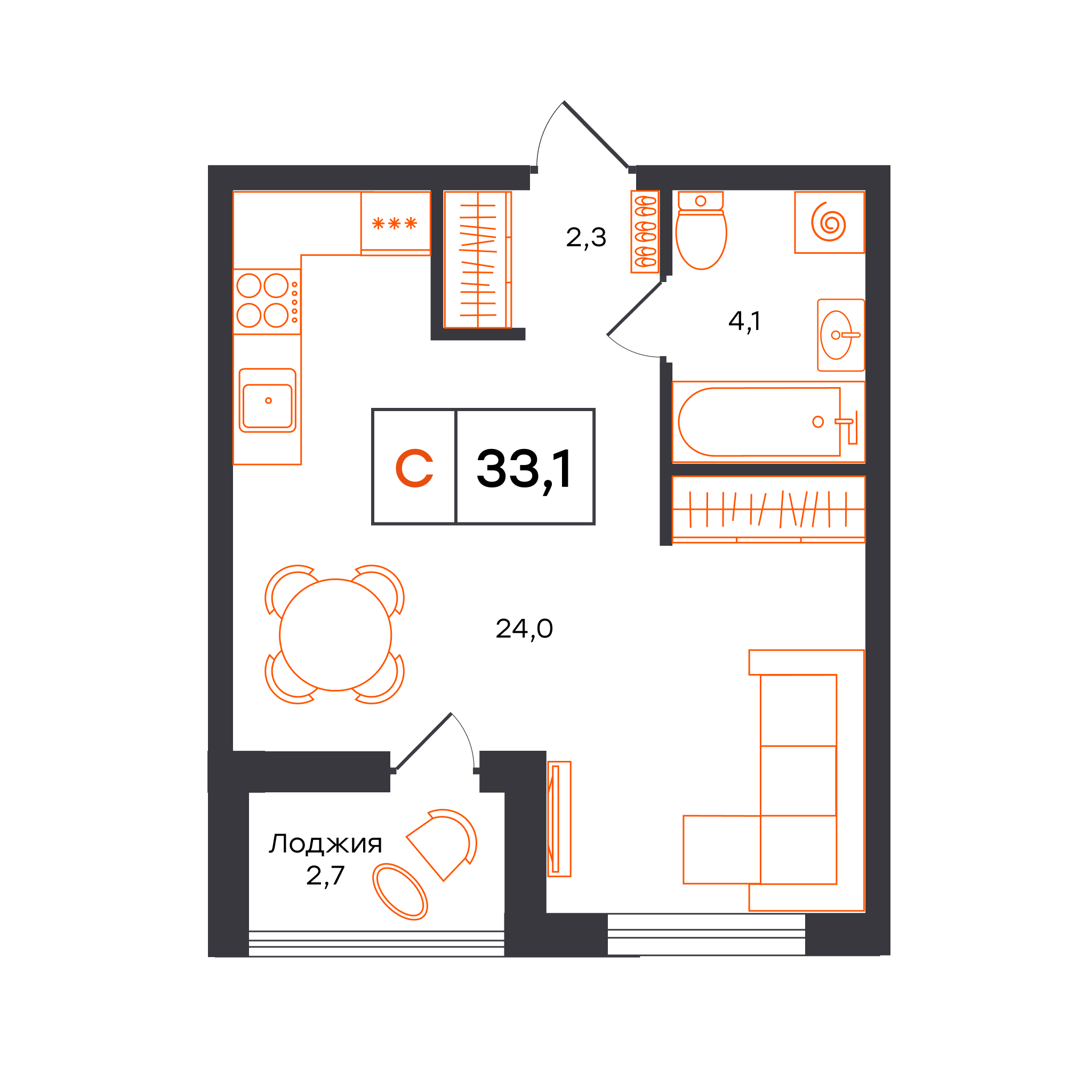 Планировка Студия