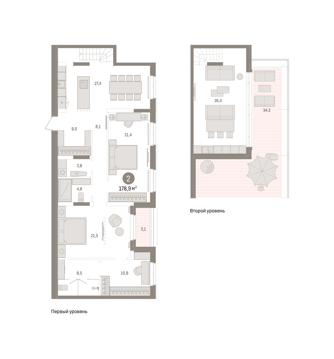 Планировка: Евротрешка 178.9 м² в ЖК На Минской, Центр: Драмтеатр