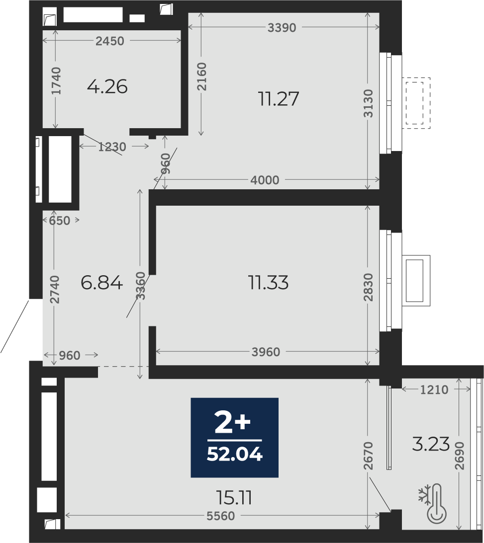 Планировка: Формат уточняется 48.8 м² в ЖК Беринг, Лесобаза