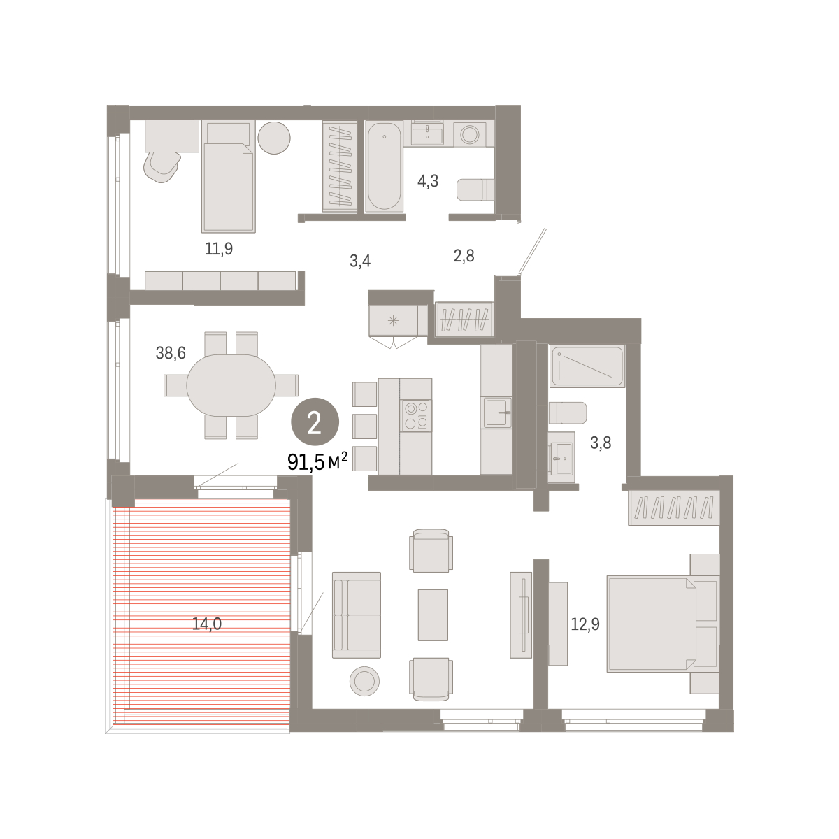 Планировка Евротрешка