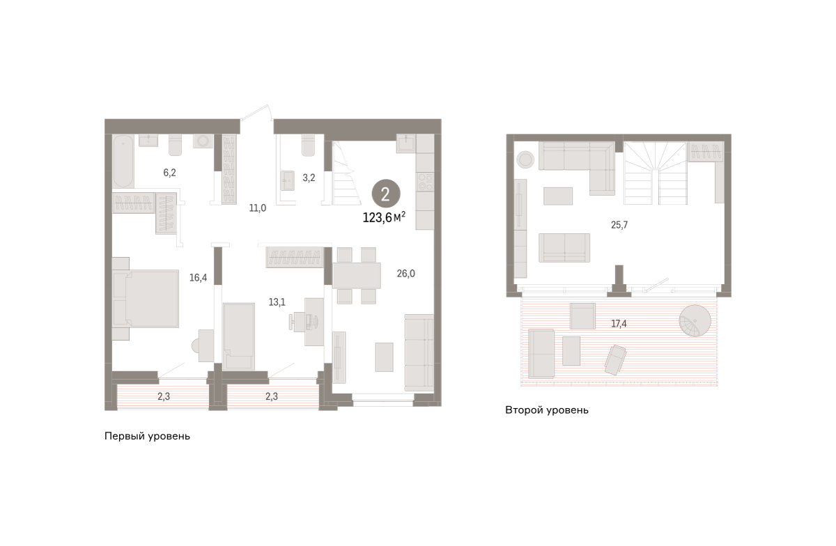 Планировка: Евротрешка 123.6 м² в ЖК Речной порт, Центр: Дом печати
