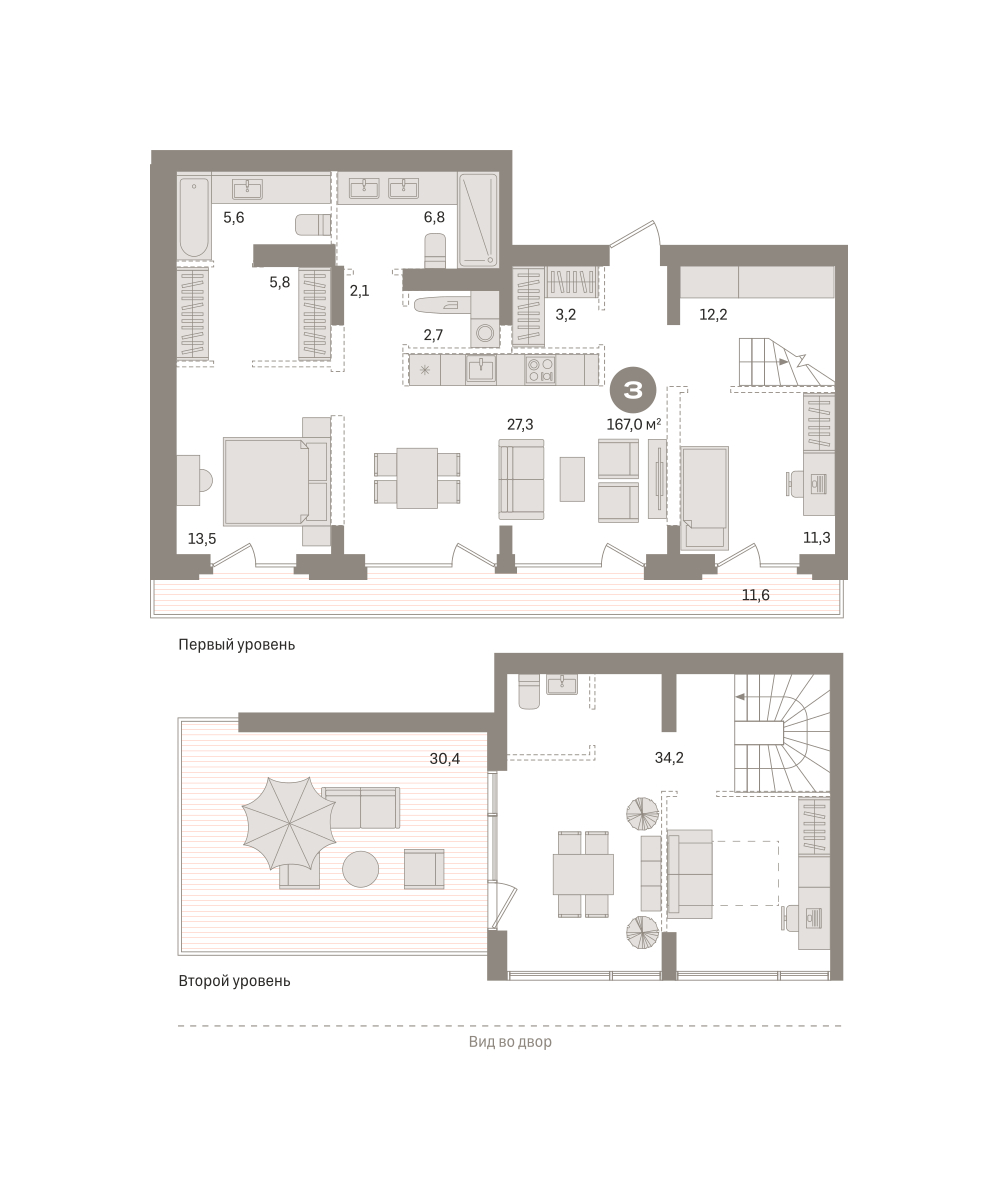 Планировка: 3-комнатная 167 м² в ЖК Речной порт, Центр: Дом печати