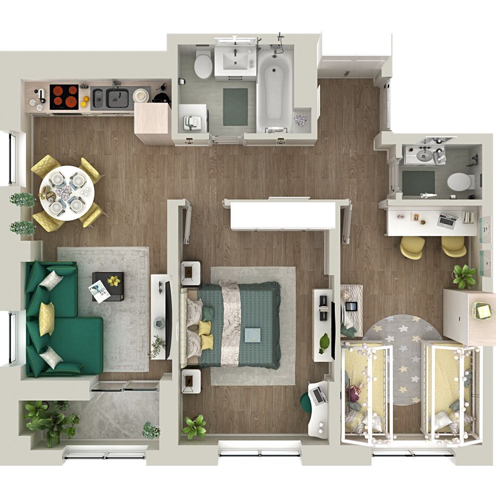 Планировка: 2-комнатная 63.8 м² в ЖК Гранд Квартал, Комарово Парк