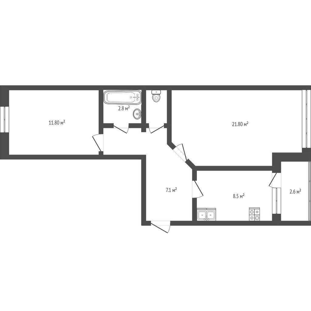 Продажа 2-комнатной квартиры, Тюменская, Энергетиков,  13