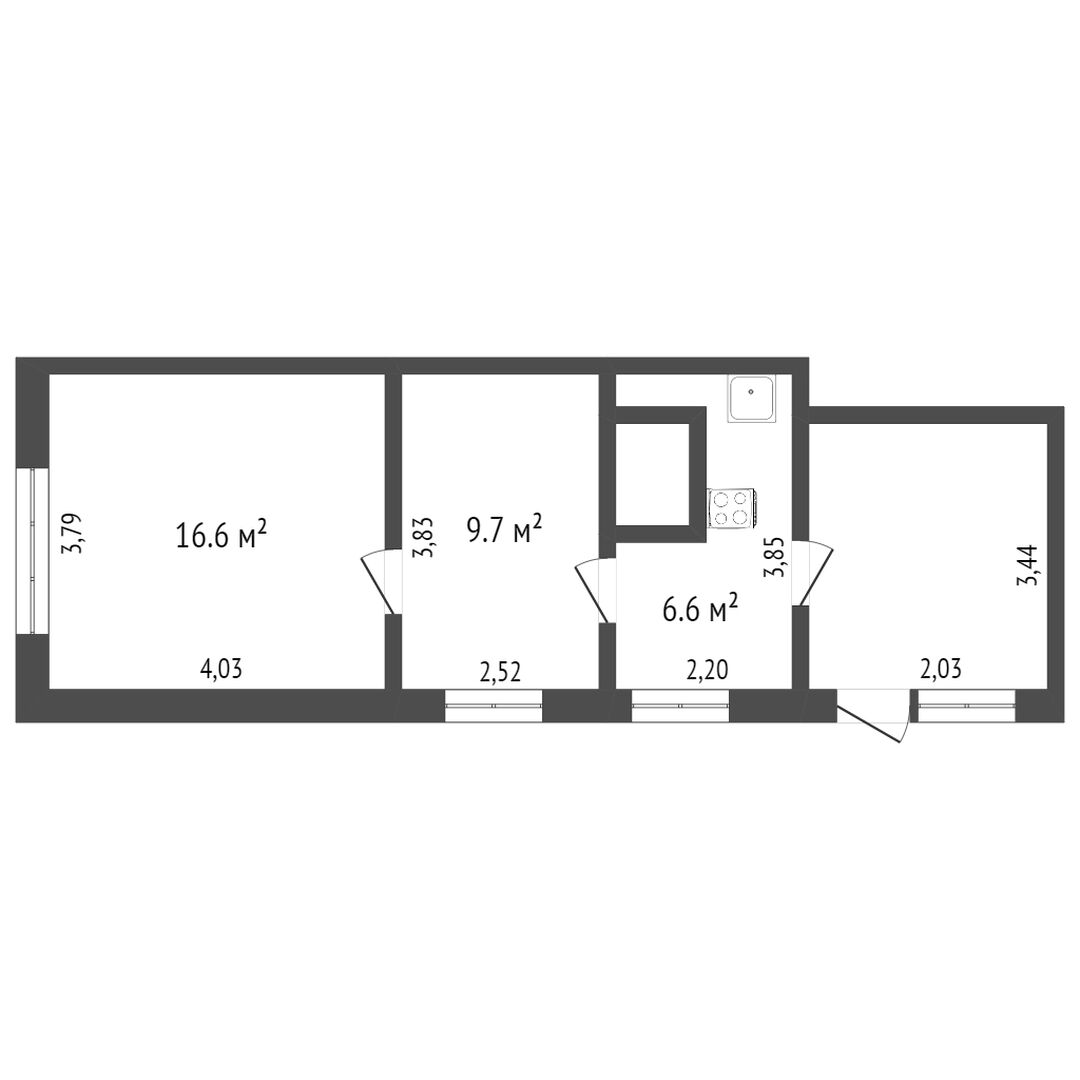 Продажа 2-комнатной квартиры, Заводоуковск, Рабочая,  13