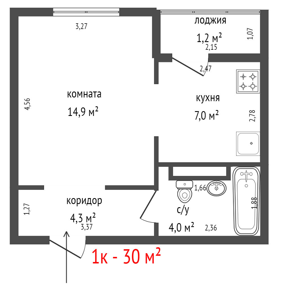 Продажа 1-комнатной квартиры, Березовский, Восточная,  9