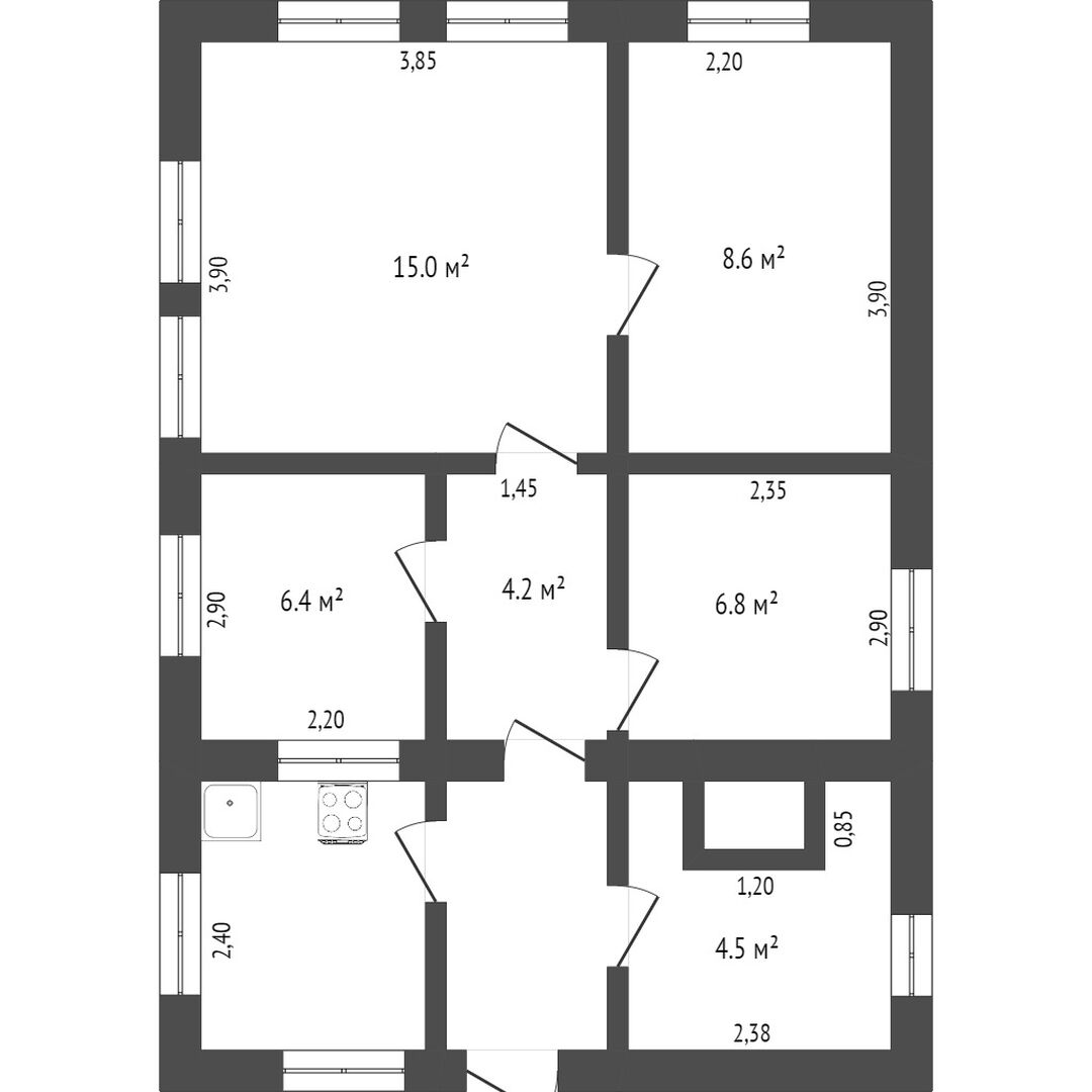 Продажа дома, 54м <sup>2</sup>, 6 сот., Заводоуковск, Рынок, Пушкина