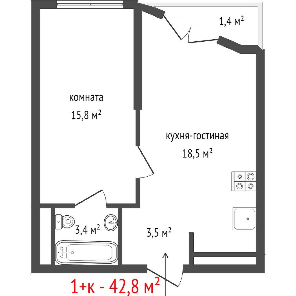 Продажа 1-комнатной новостройки, Екатеринбург, Онежская,  4 к 3