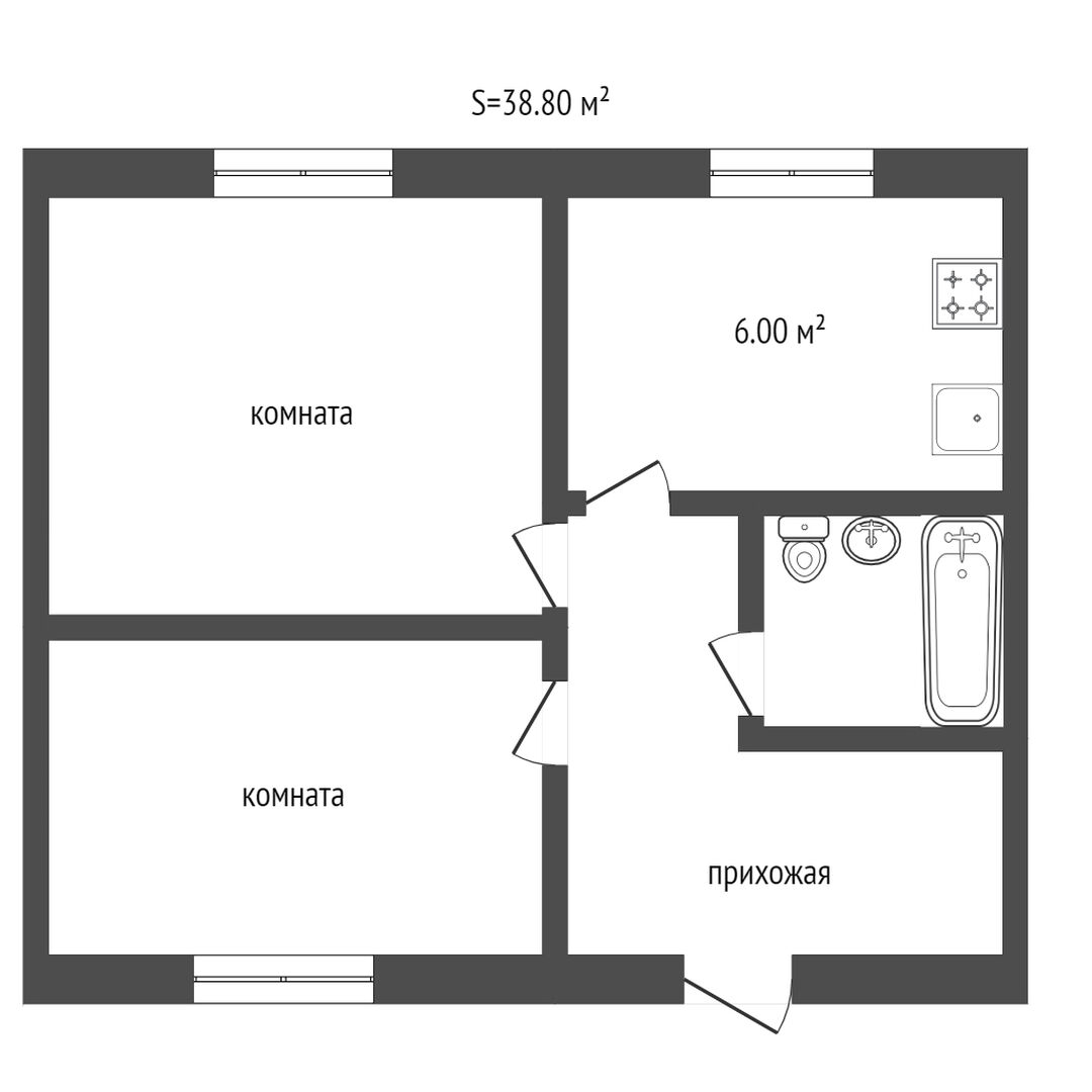 Продажа 2-комнатной квартиры, Заводоуковск, Ленина,  176