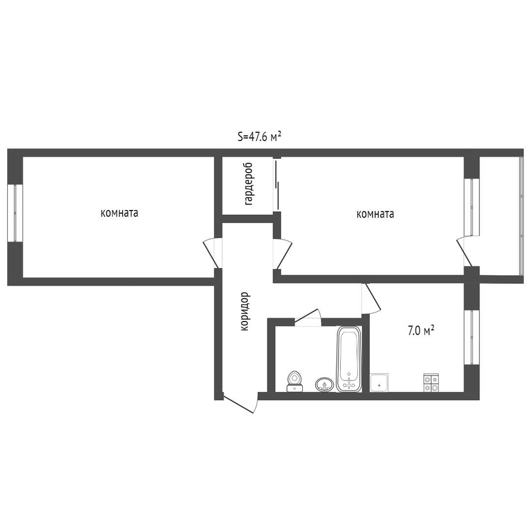 Продажа 2-комнатной квартиры, Заводоуковск, Первомайская,  4