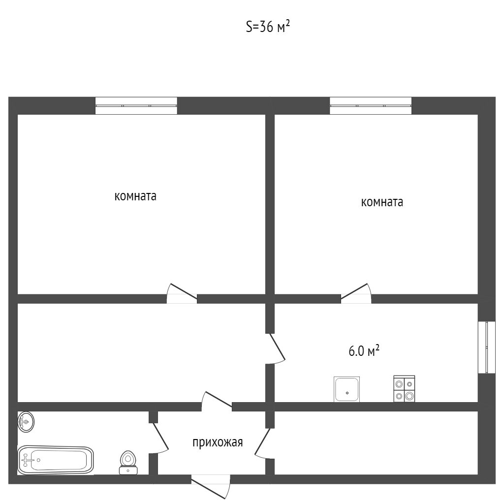 Продажа 2-комнатной квартиры, Заводоуковск, Братьев Неустроевых,  7