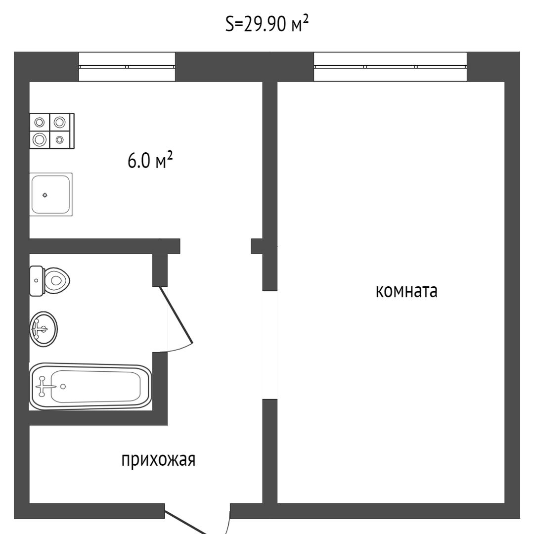 Продажа 1-комнатной квартиры, Заводоуковск, Сибирская,  6