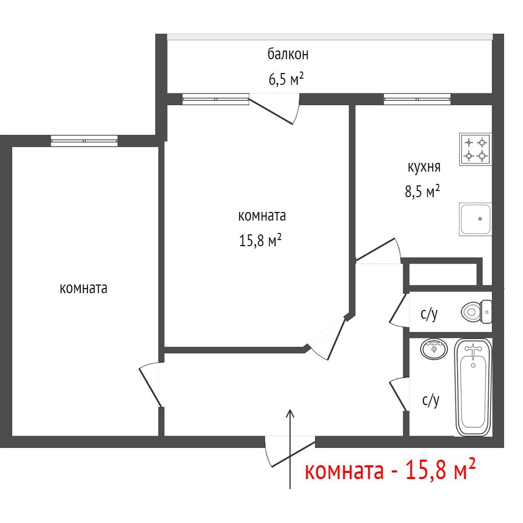 Продажа комнаты, 15м <sup>2</sup>, Екатеринбург, Расточная,  13