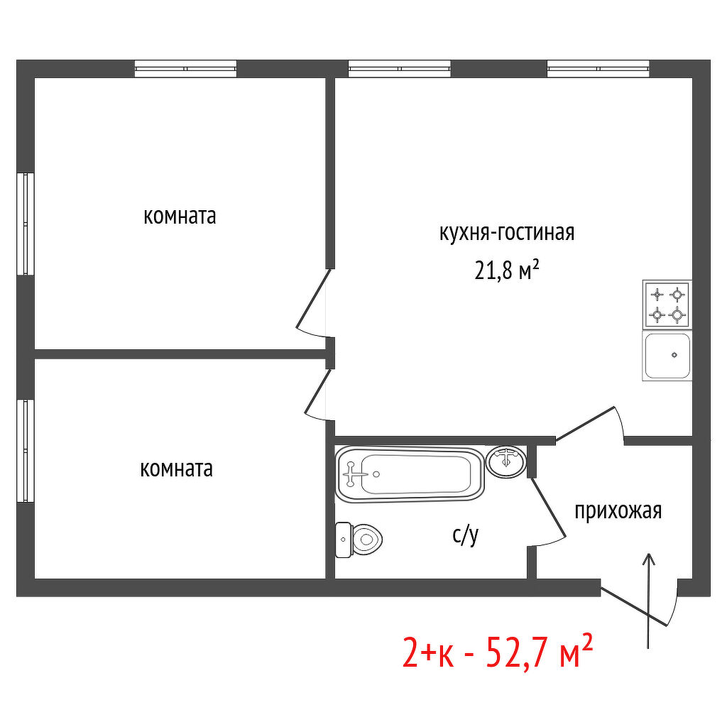 Продажа 2-комнатной квартиры, Екатеринбург, Рябинина,  47
