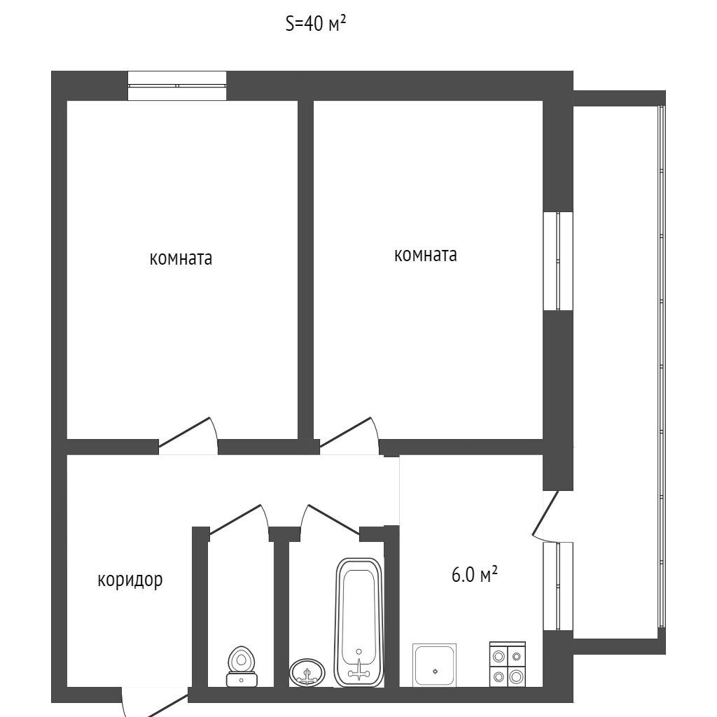 Продажа 2-комнатной квартиры, Заводоуковск, Мелиораторов,  2