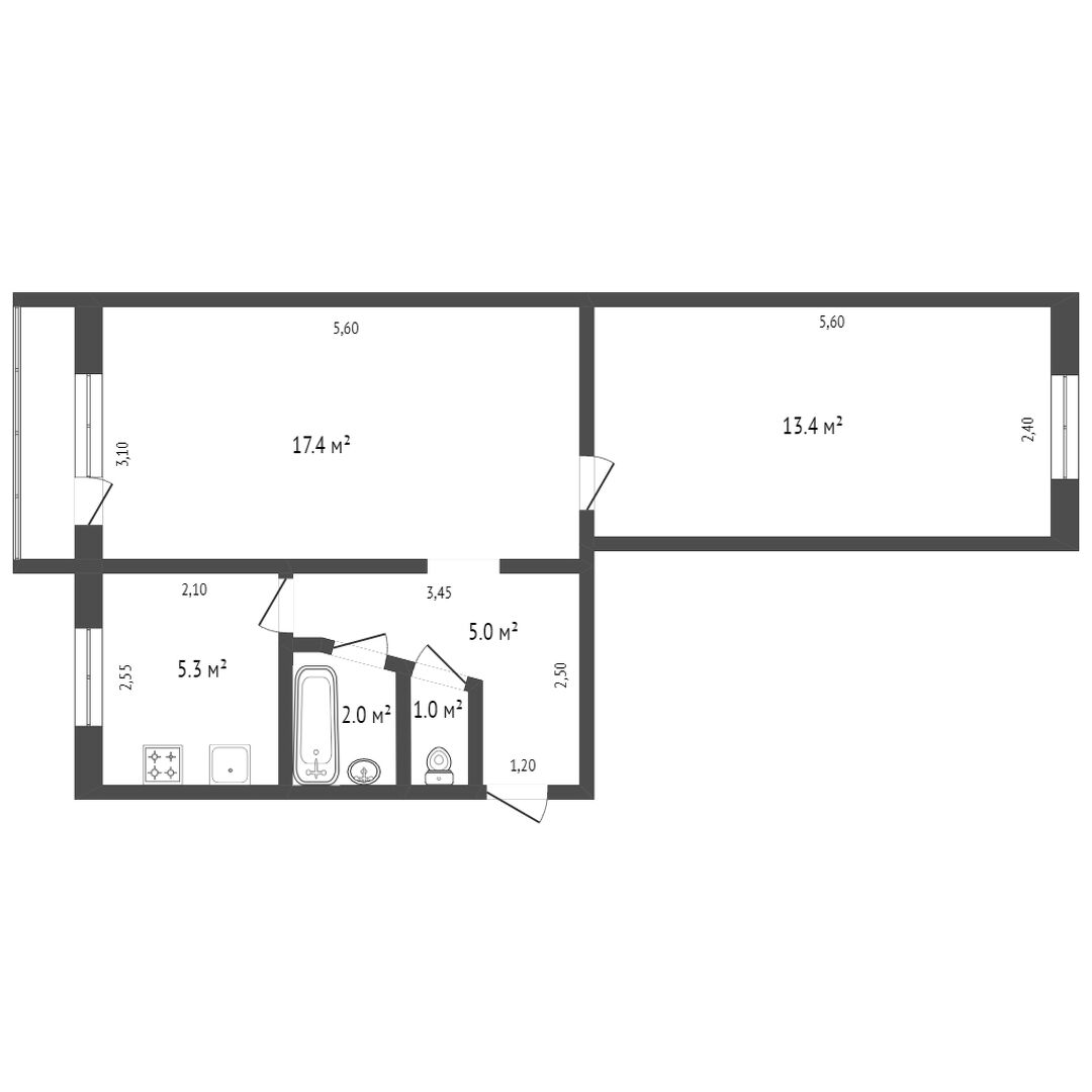 Продажа 2-комнатной квартиры, Заводоуковск, Первомайская,  4