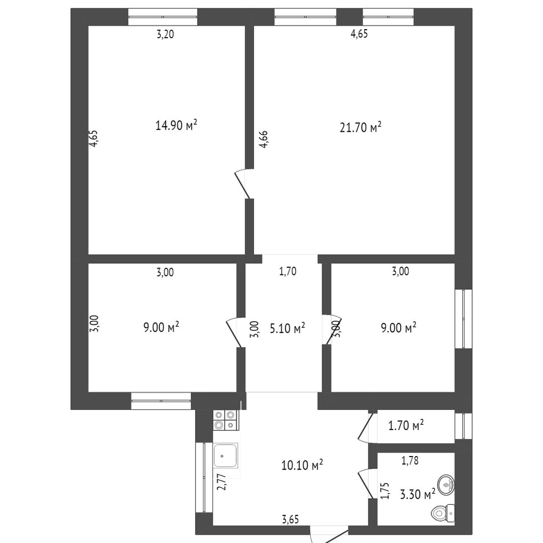 Продажа 3-комнатной квартиры, Заводоуковск, Энтузиастов,  2