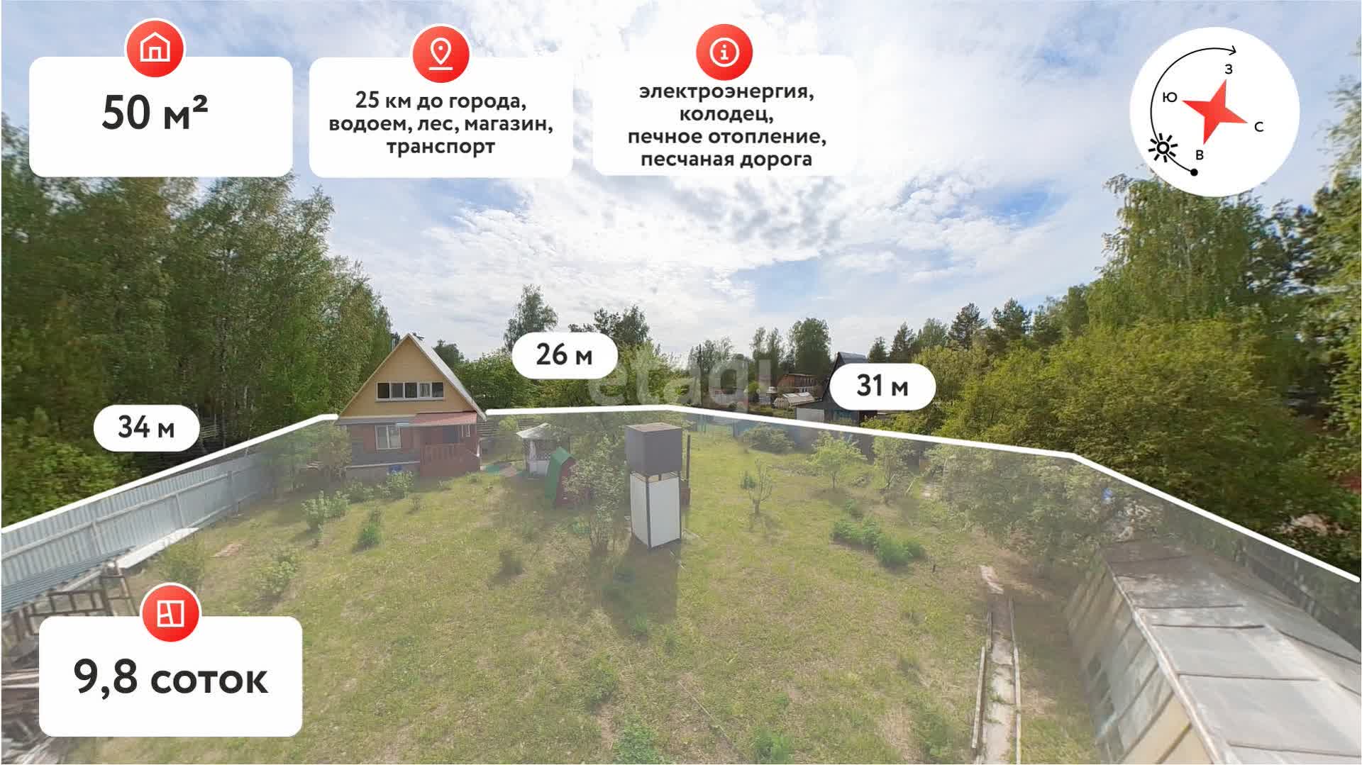 Покупка дачи, Лесник-2 с/о (Рассвет), 9.8 сот., 50 м2, 1511843, Тюмень -  покупка