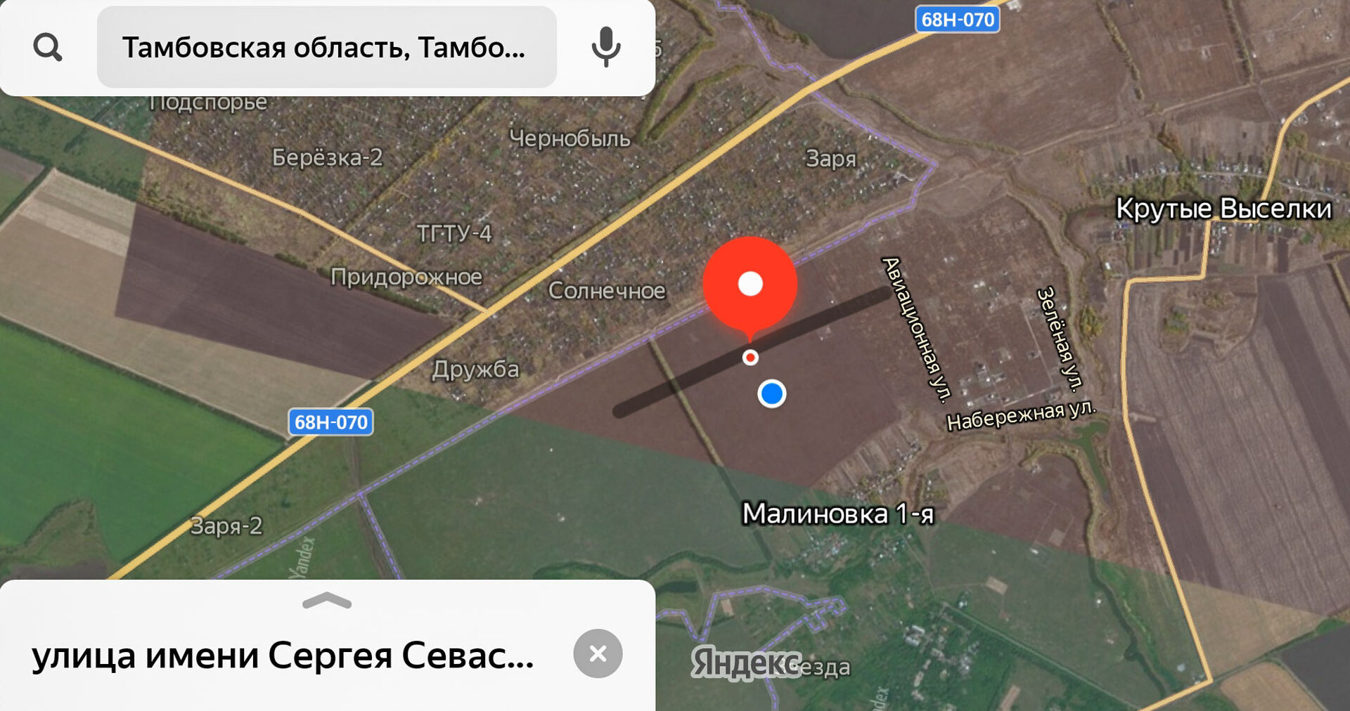 Малиновка тамбов карта