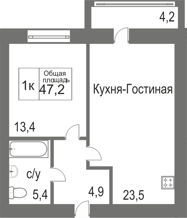Объявление. г. Сургут, 1-комн.кв. 30.3кв.м, Игоря Киртбая. Фото 11