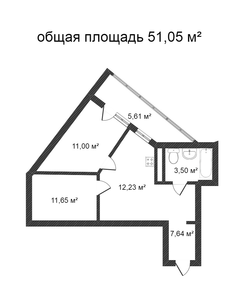 Объявление. г. Сургут, 2-комн.кв. 64.71кв.м, Ивана Захарова, 6. Фото 11