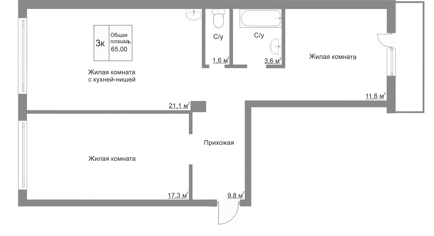 Продажа 3-комнатной новостройки, Кемерово, Сарыгина,  35