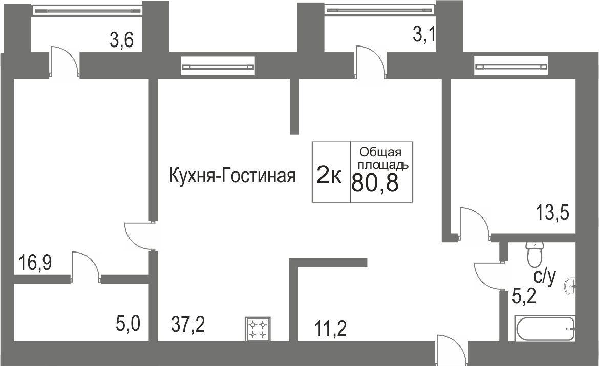 Объявление. г. Сургут, 2-комн.кв. 87кв.м, Югорский тракт, 4. Фото 11